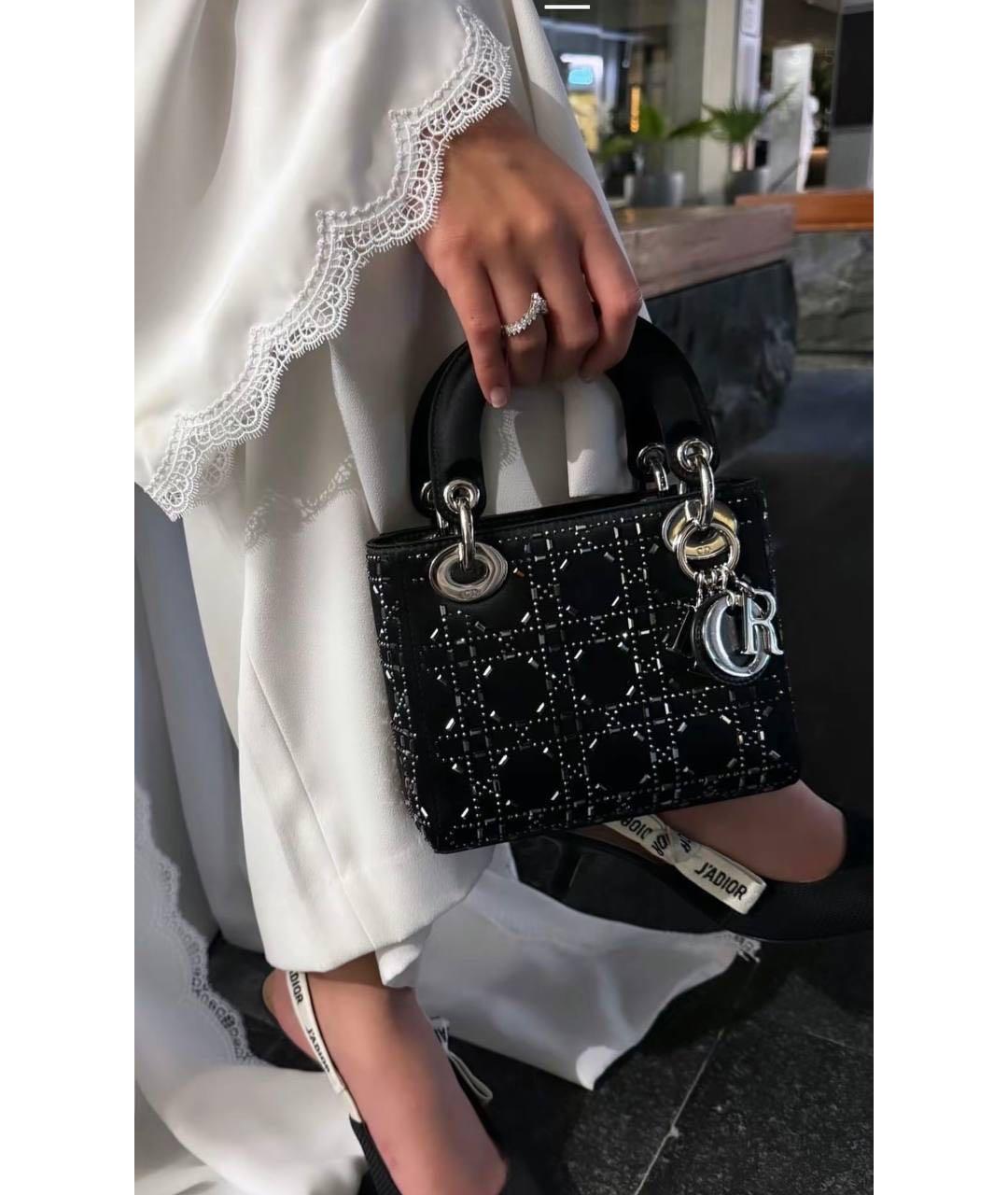 CHRISTIAN DIOR Черная тканевая сумка с короткими ручками, фото 2