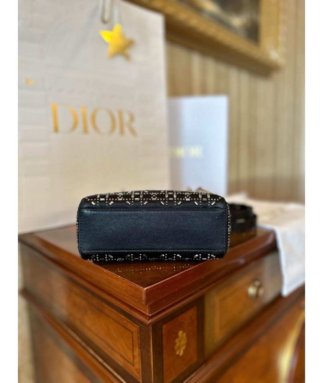 CHRISTIAN DIOR Черная тканевая сумка с короткими ручками, фото 8