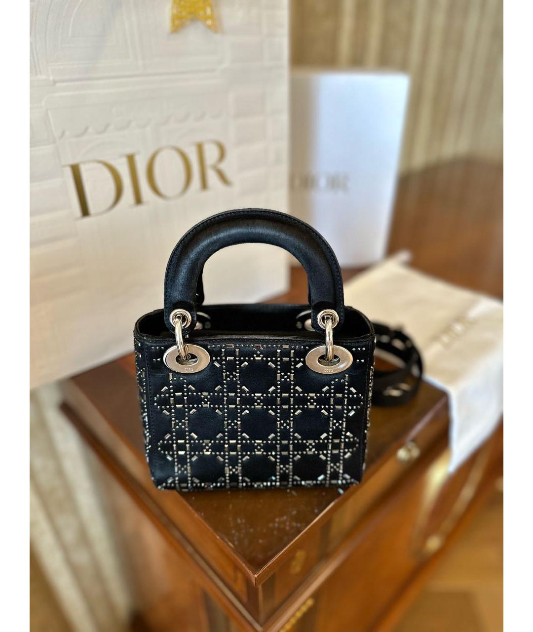 CHRISTIAN DIOR Черная тканевая сумка с короткими ручками, фото 7