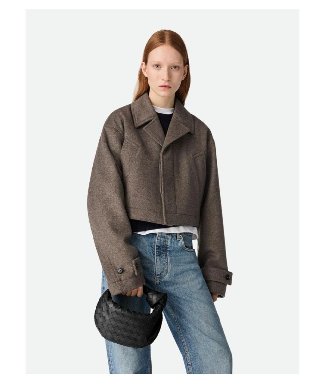 BOTTEGA VENETA Черная кожаная сумка с короткими ручками, фото 2
