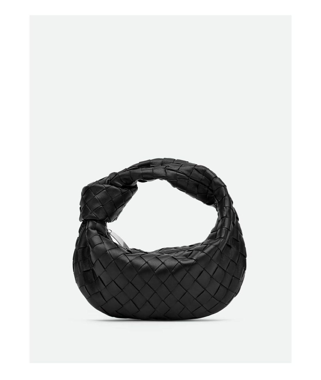 BOTTEGA VENETA Черная кожаная сумка с короткими ручками, фото 4