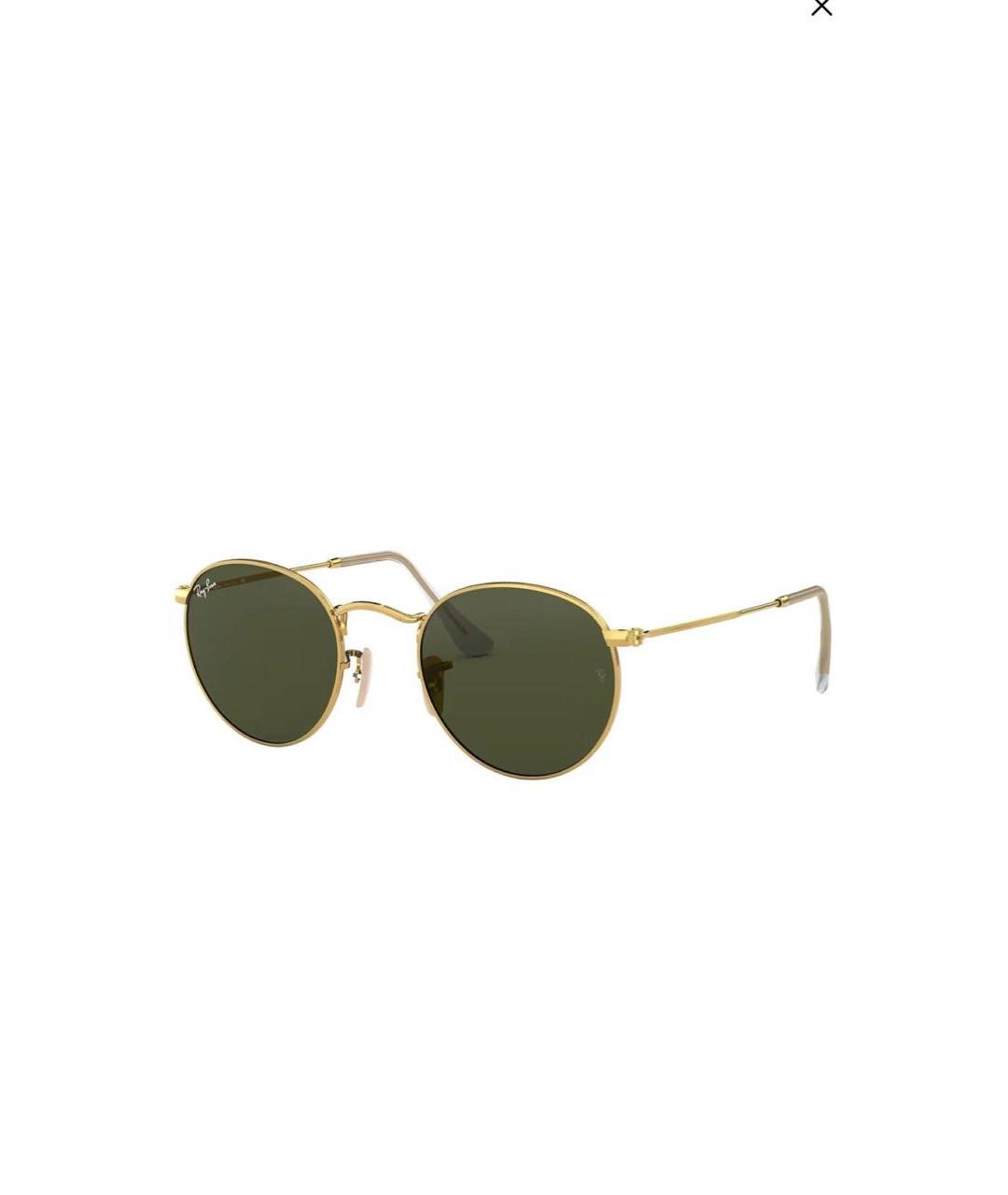 RAY BAN Золотые металлические солнцезащитные очки, фото 9