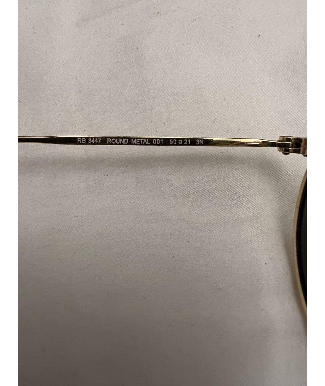 RAY BAN Золотые металлические солнцезащитные очки, фото 6