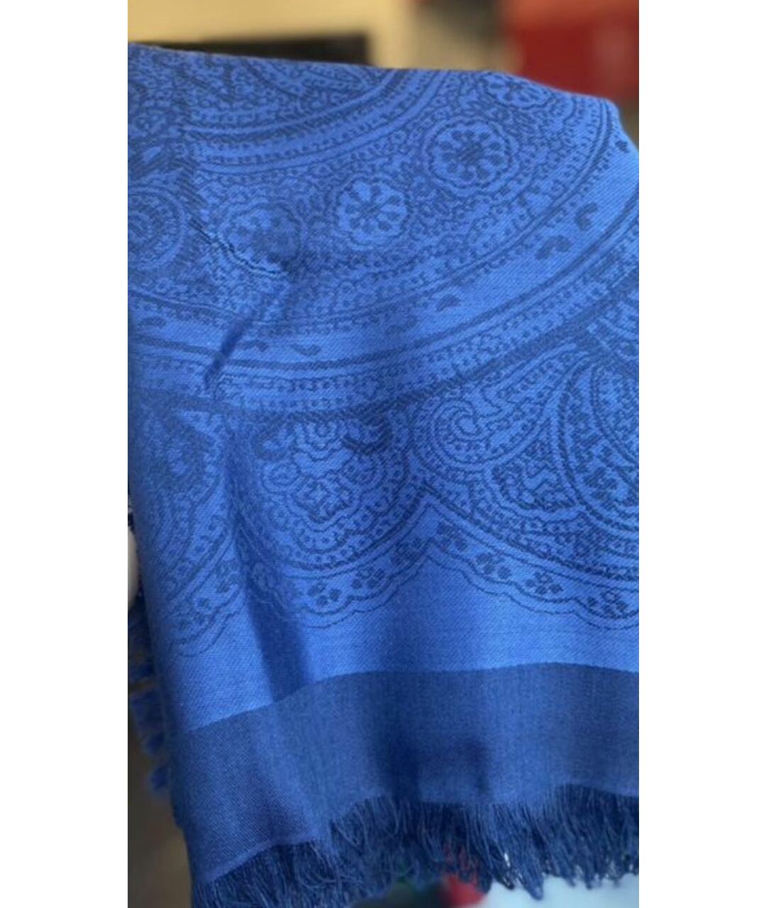 ETRO Синий шелковый шарф, фото 4