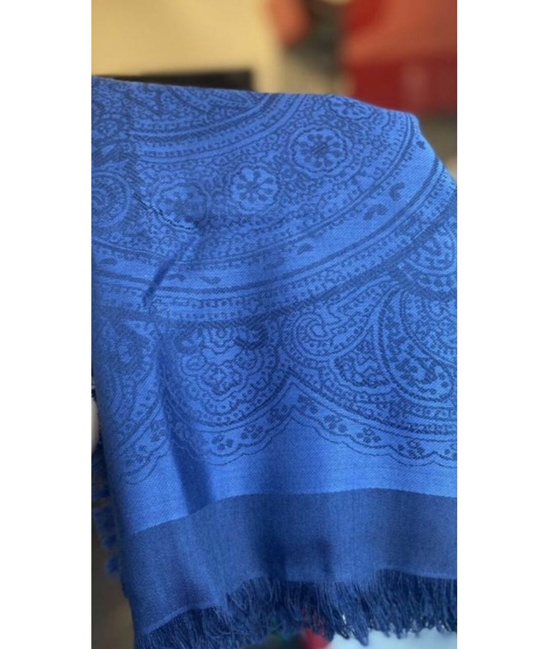 ETRO Синий шелковый шарф, фото 5