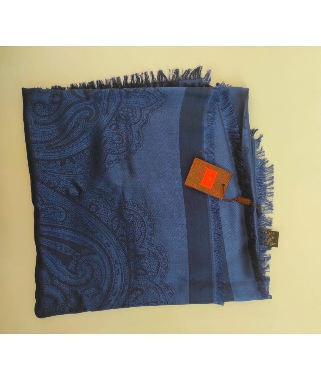 ETRO Синий шелковый шарф, фото 2