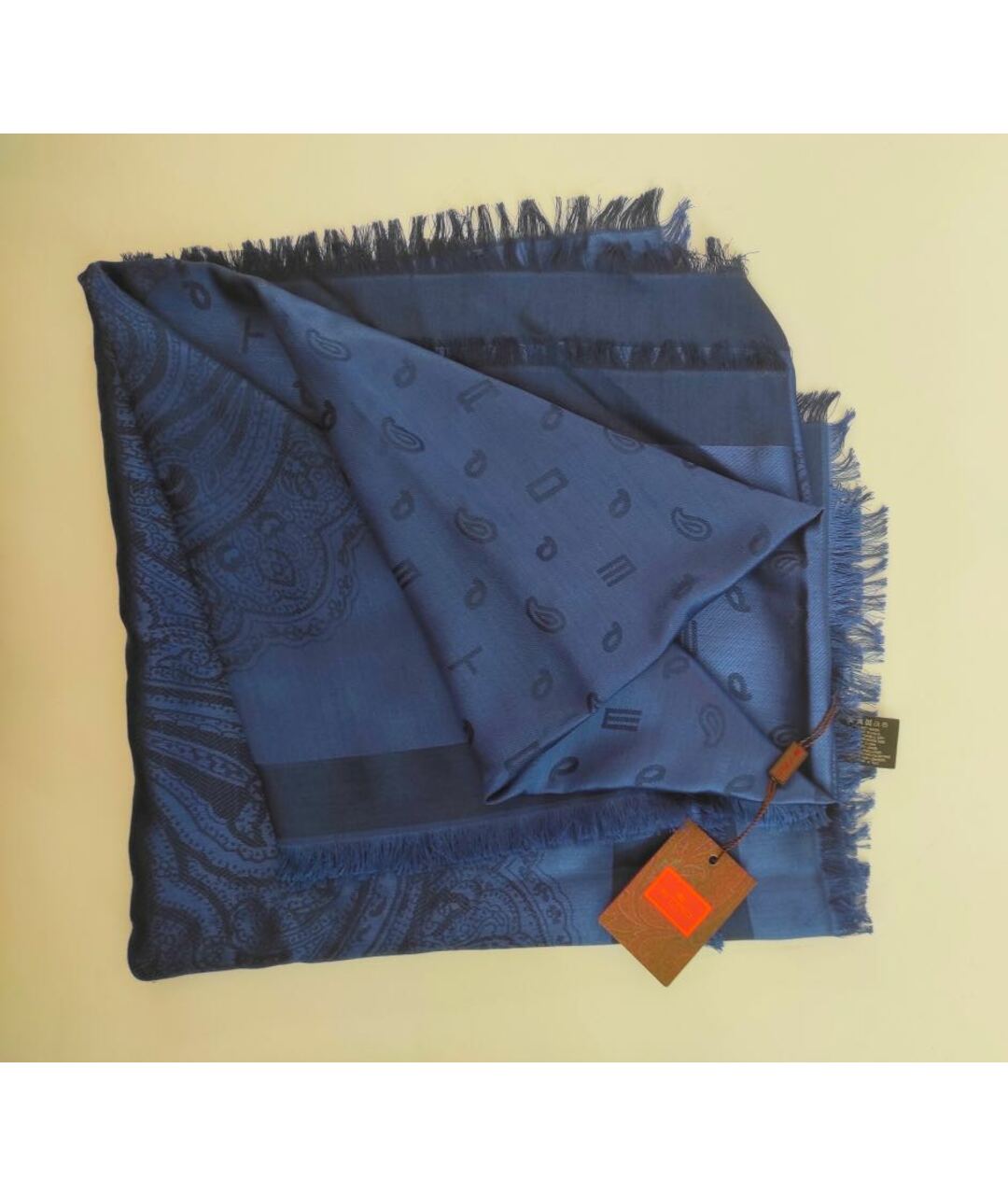 ETRO Синий шелковый шарф, фото 3