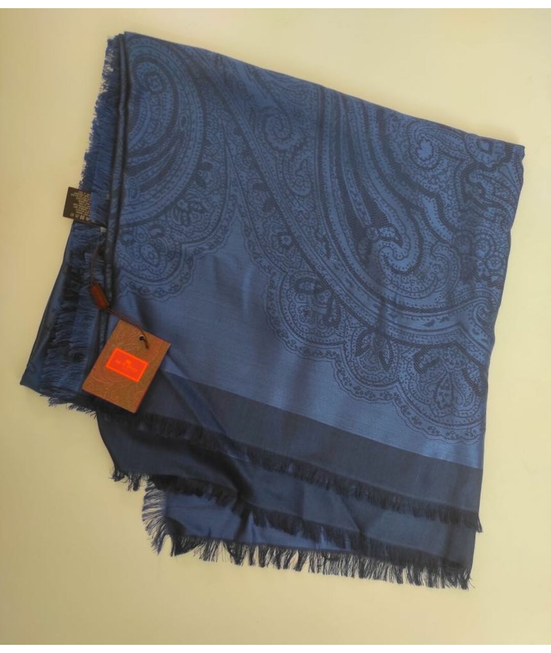 ETRO Синий шелковый шарф, фото 9