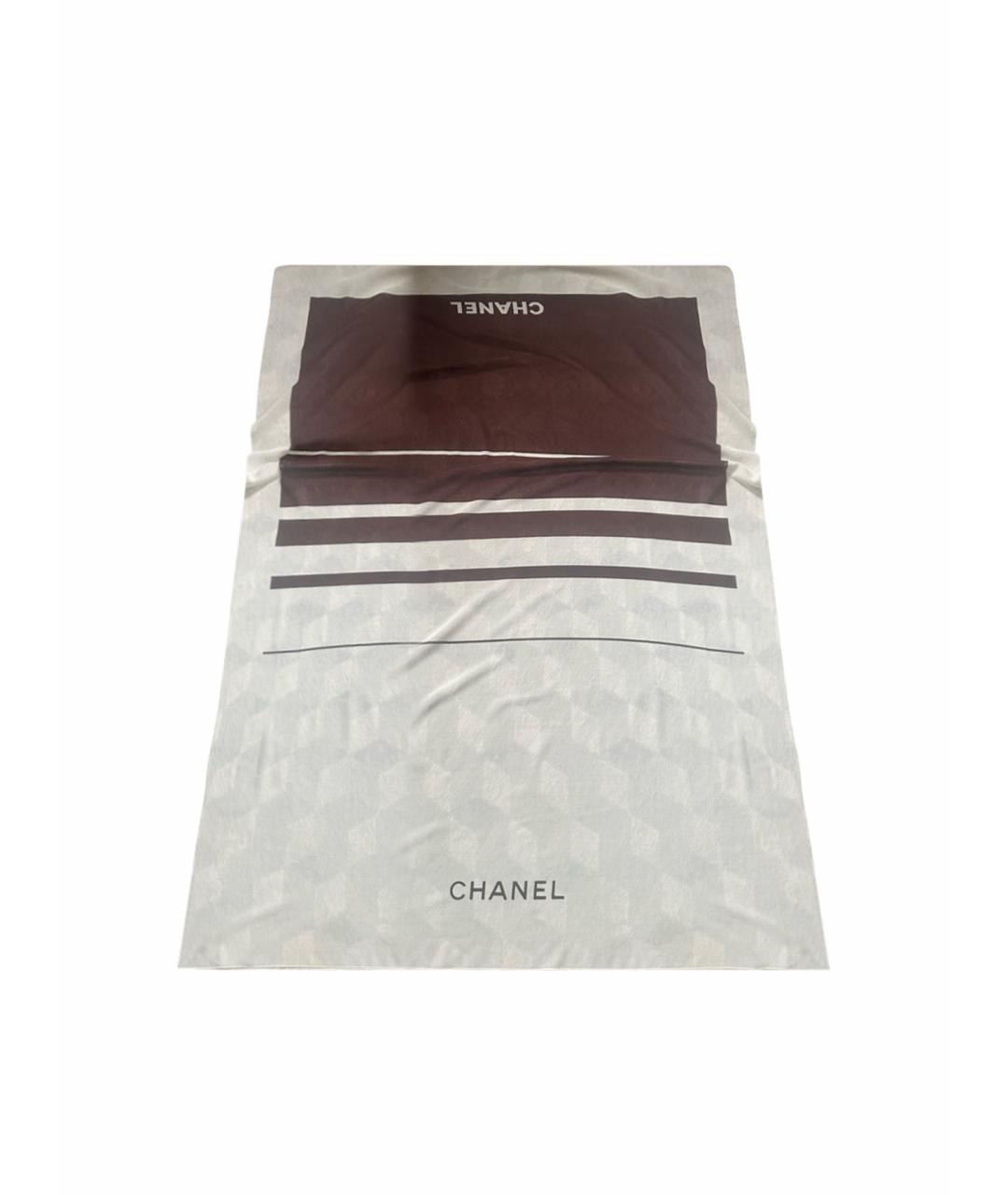 CHANEL Белый хлопковый шарф, фото 1