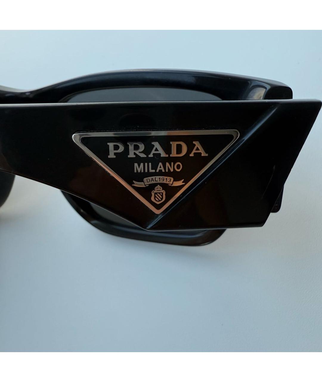 PRADA Черные пластиковые солнцезащитные очки, фото 5