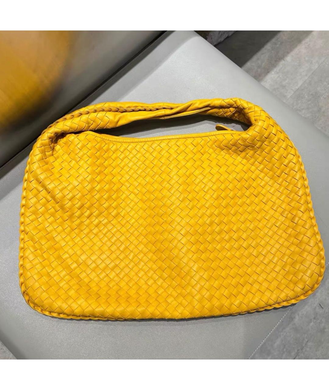 BOTTEGA VENETA Желтая кожаная сумка через плечо, фото 3