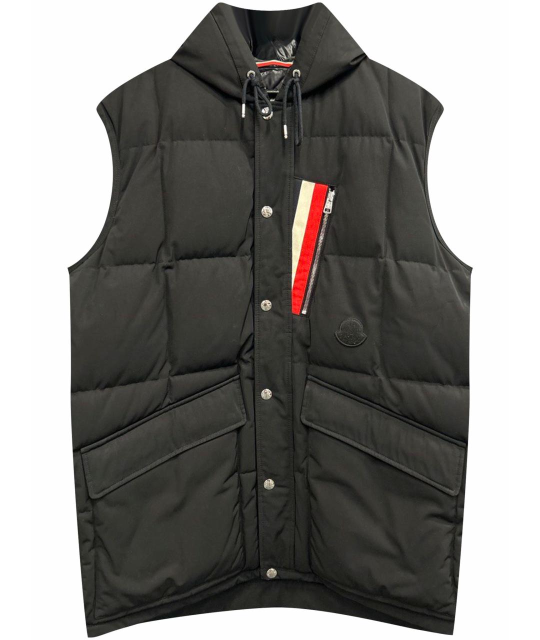 MONCLER Черный хлопковый жилет, фото 1
