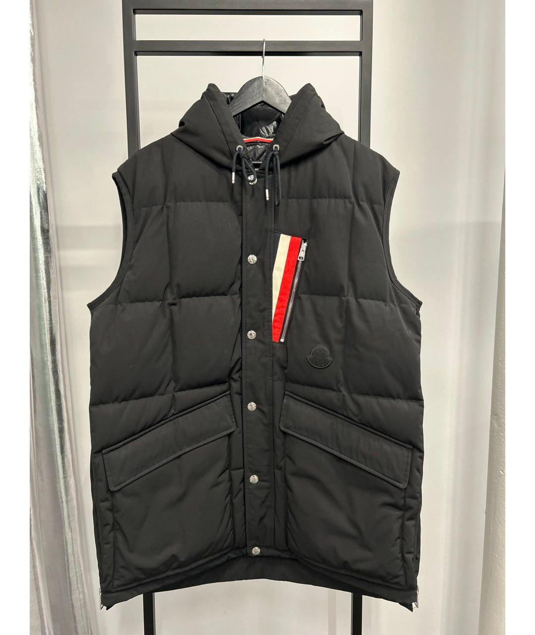 MONCLER Черный хлопковый жилет, фото 7