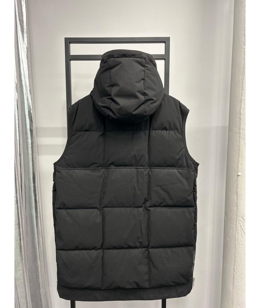 MONCLER Черный хлопковый жилет, фото 2