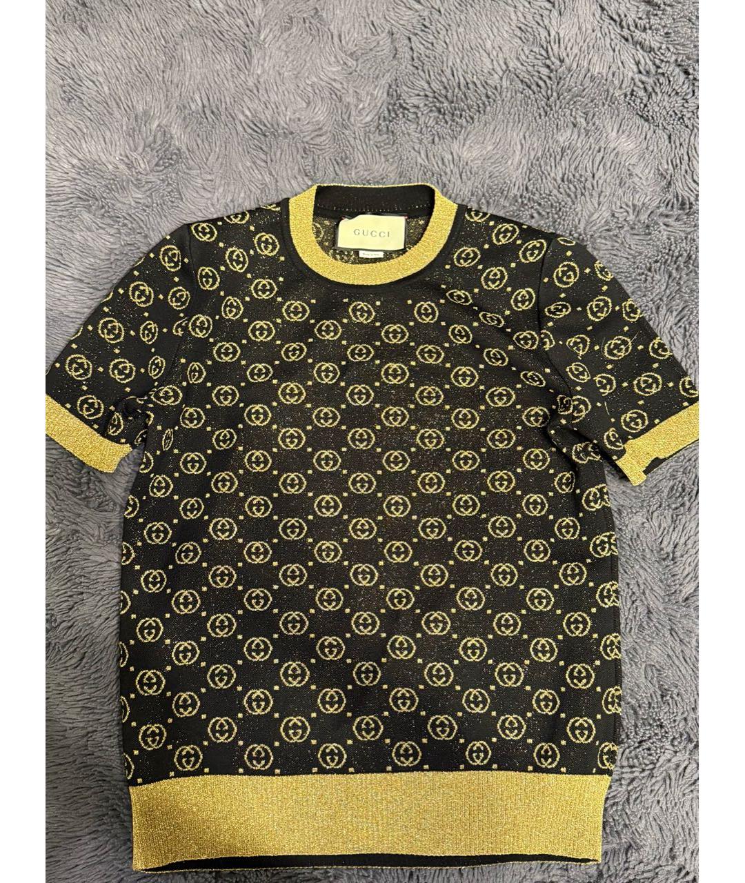 GUCCI Золотая шерстяная футболка, фото 8