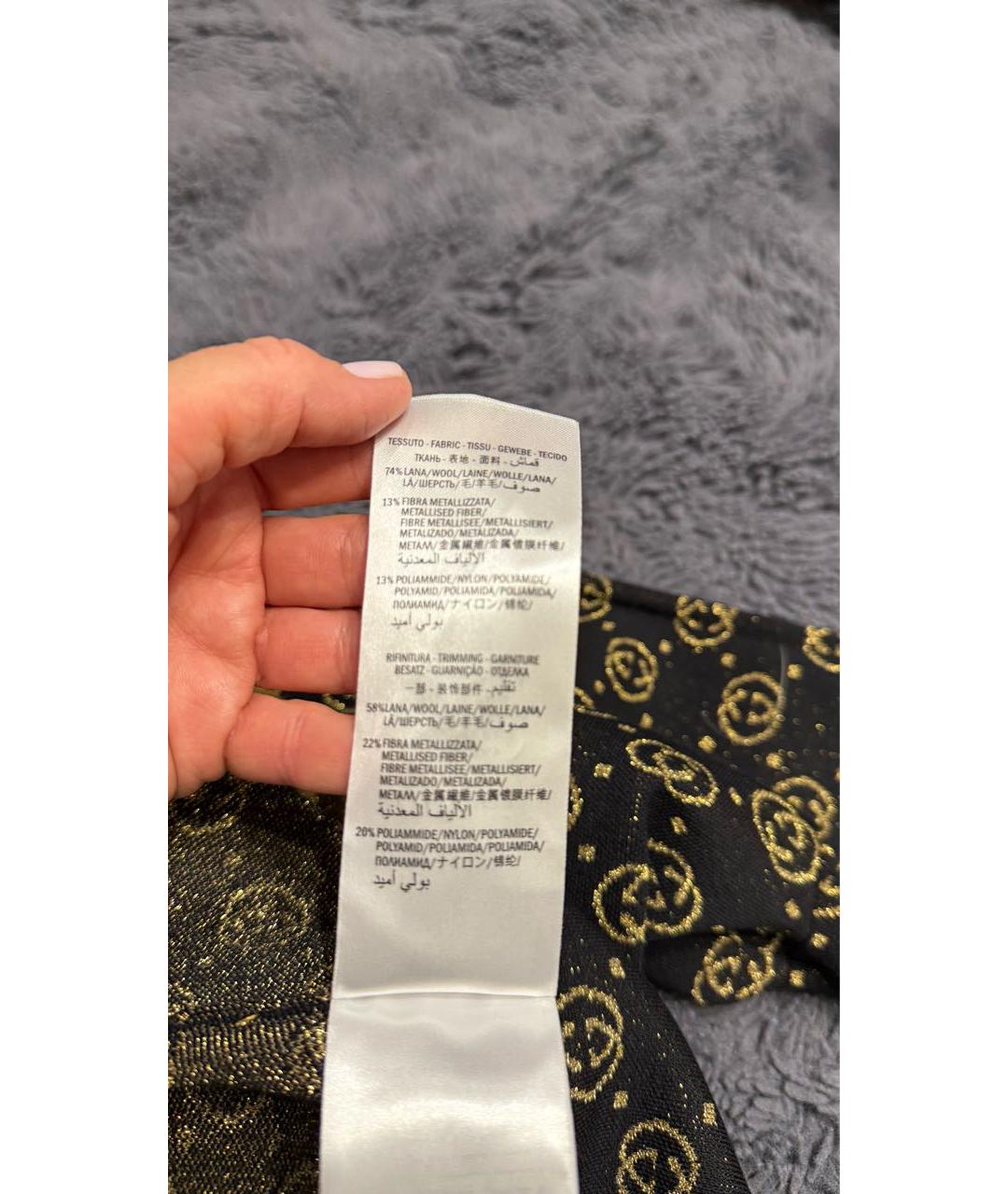 GUCCI Золотая шерстяная футболка, фото 6