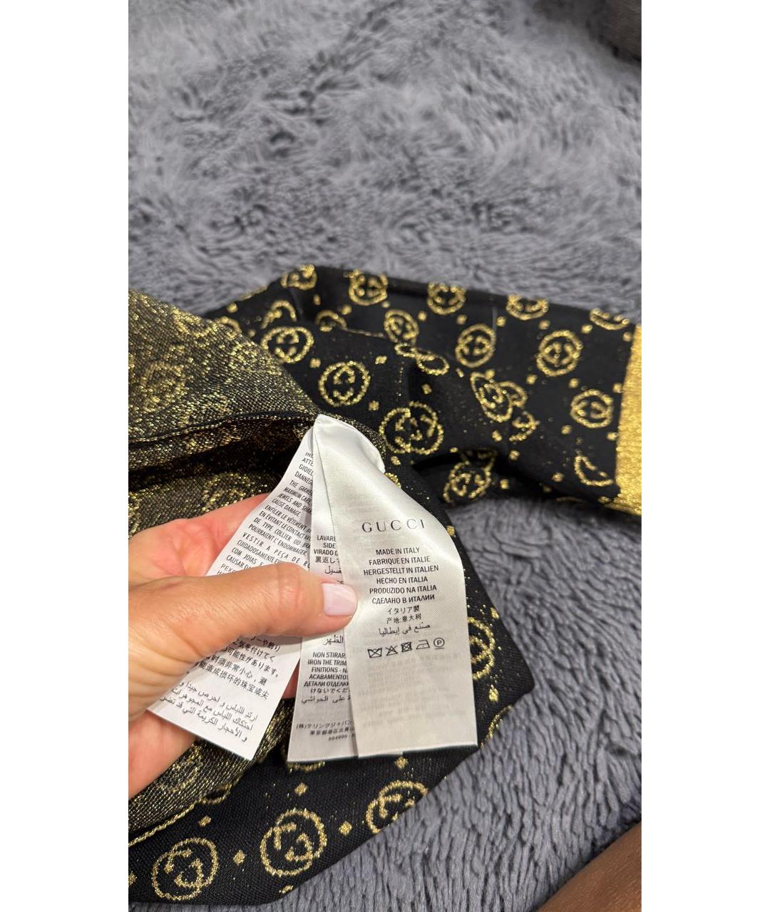 GUCCI Золотая шерстяная футболка, фото 7