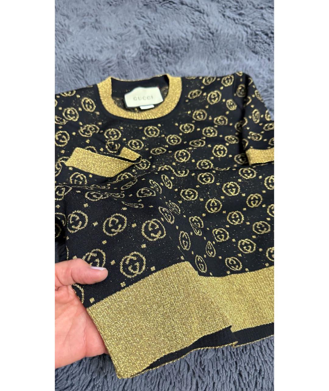 GUCCI Золотая шерстяная футболка, фото 2