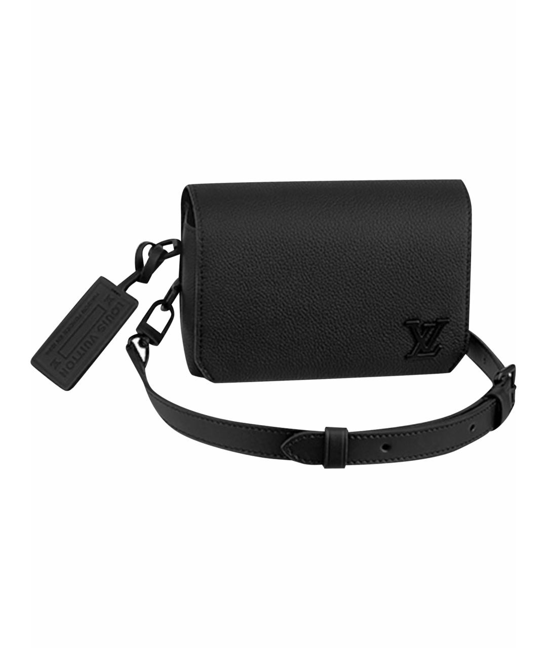 LOUIS VUITTON Черная кожаная сумка на плечо, фото 1