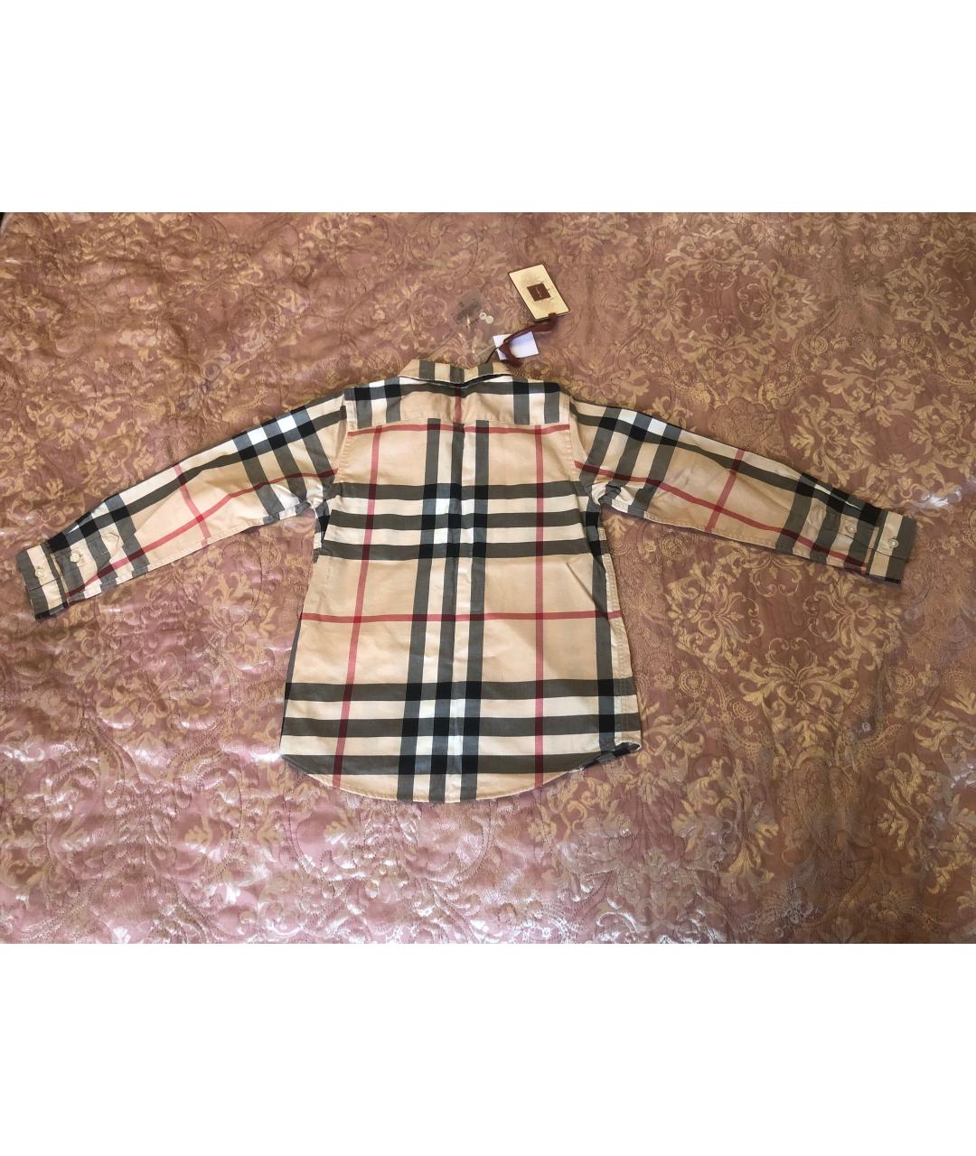 BURBERRY Бежевая хлопковая детская рубашка, фото 2