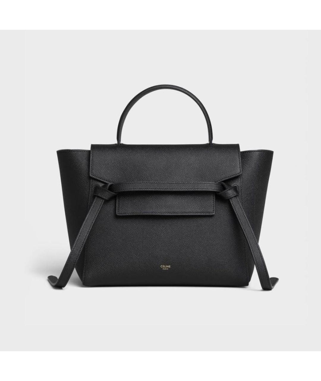 CELINE Черная кожаная сумка тоут, фото 8