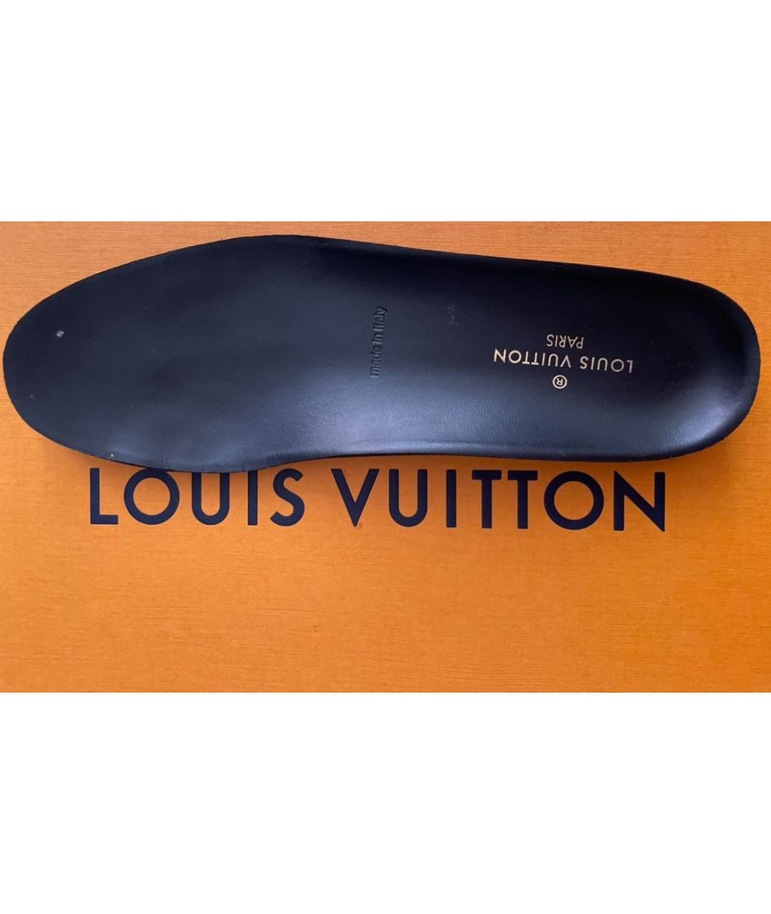 LOUIS VUITTON Коричневые кожаные кеды, фото 7