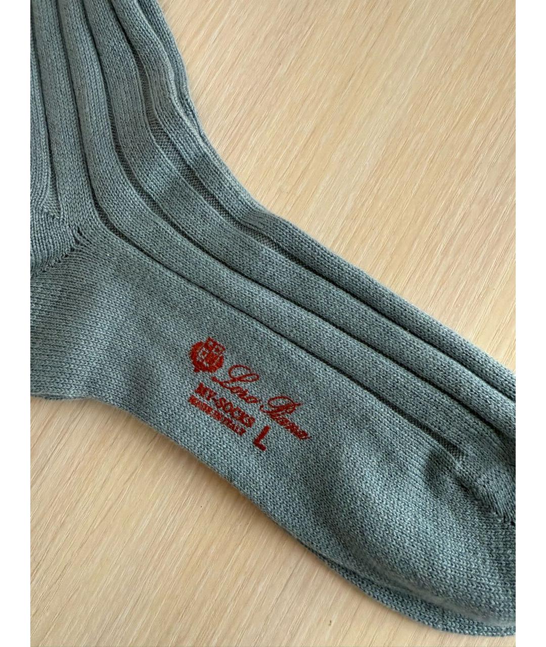 LORO PIANA Голубые носки, чулки и колготы, фото 2