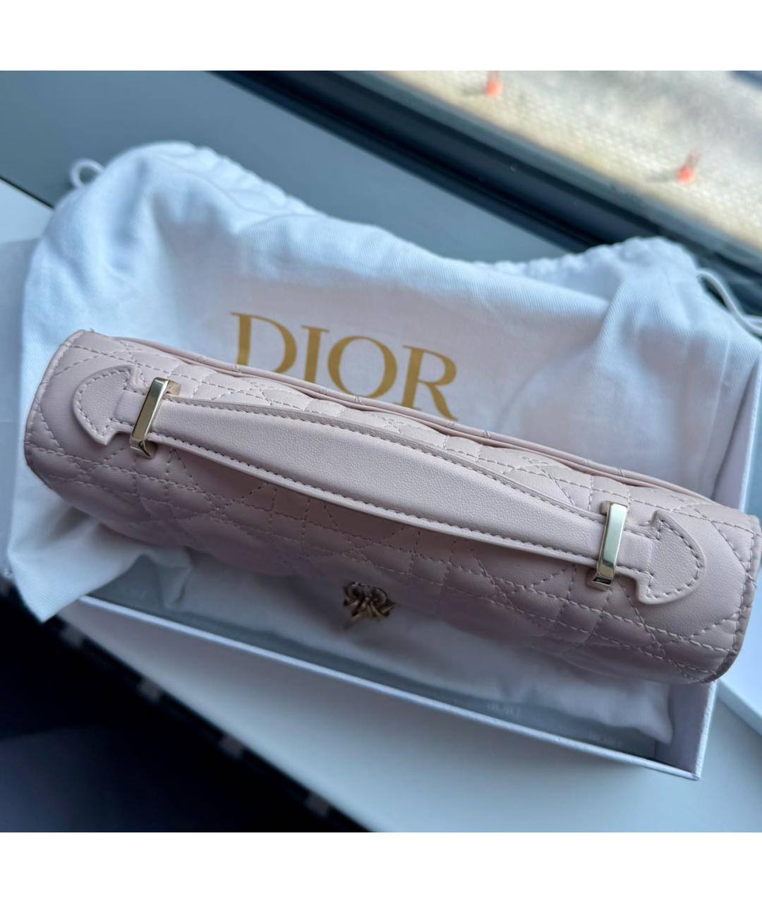 CHRISTIAN DIOR Розовая кожаная сумка через плечо, фото 6