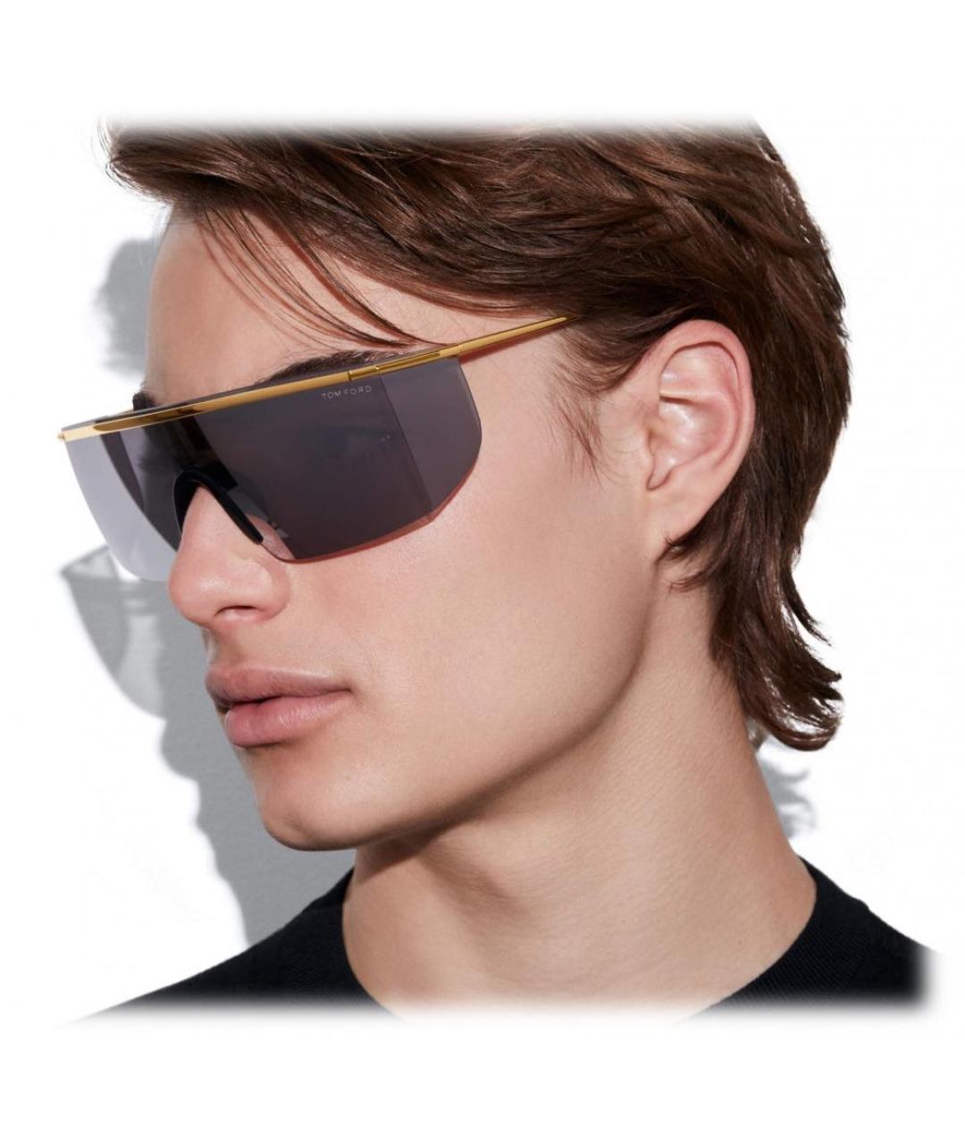 TOM FORD Серые металлические солнцезащитные очки, фото 2
