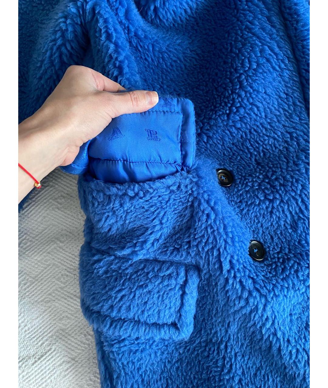 'S MAX MARA Синяя шерстяная шуба, фото 6