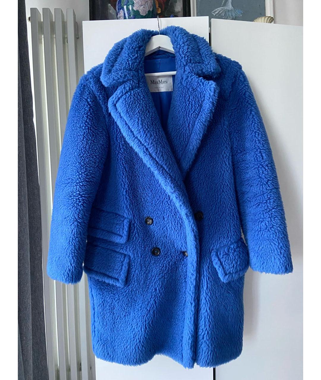 'S MAX MARA Синяя шерстяная шуба, фото 7