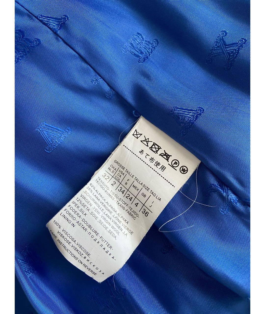 'S MAX MARA Синяя шерстяная шуба, фото 4