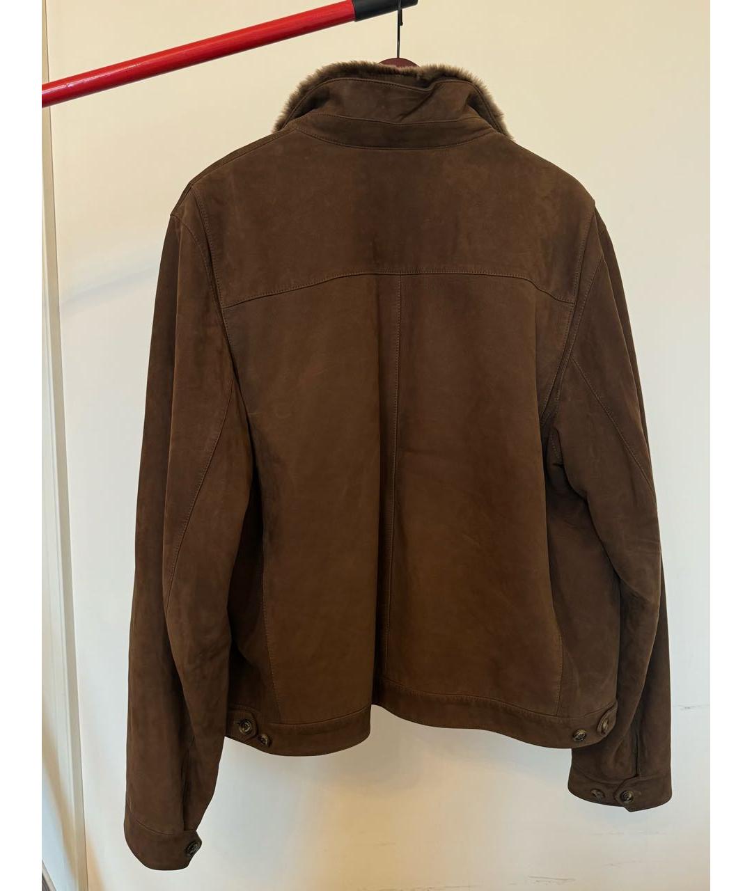 LORO PIANA Коричневая замшевая дубленка/шуба, фото 2