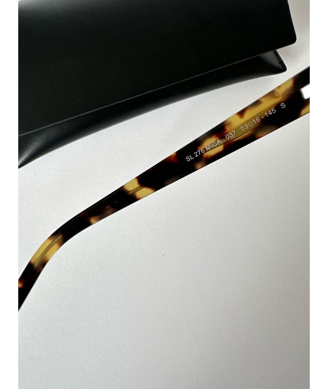 SAINT LAURENT Коричневые пластиковые солнцезащитные очки, фото 8