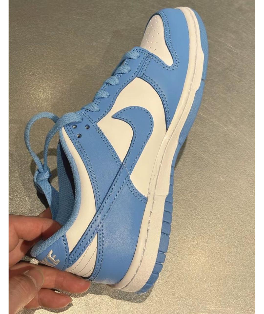 NIKE Голубые кожаные кроссовки, фото 6