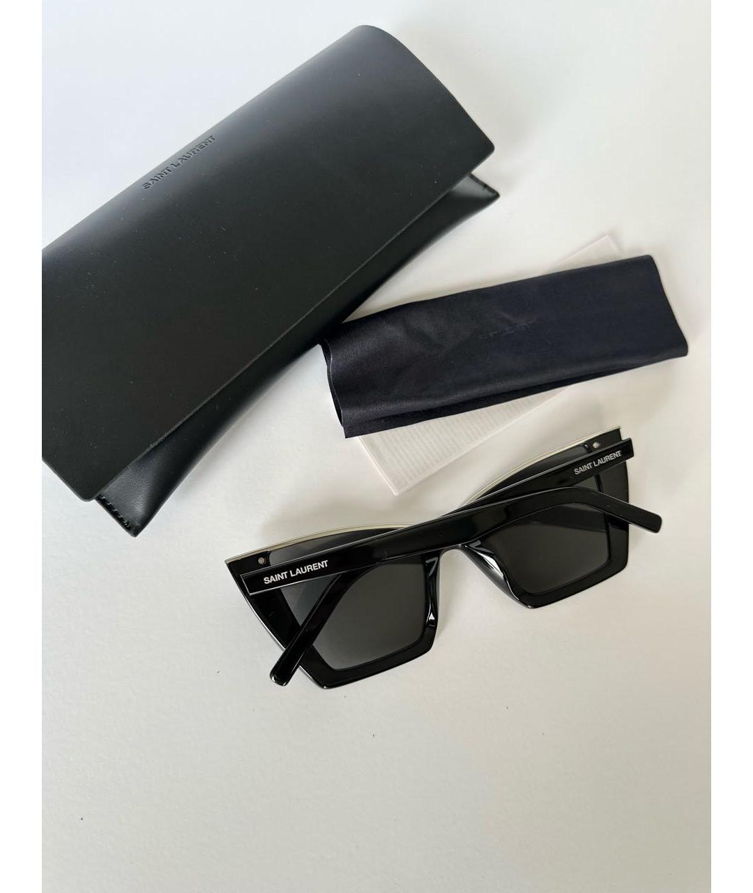 SAINT LAURENT Черные пластиковые солнцезащитные очки, фото 6