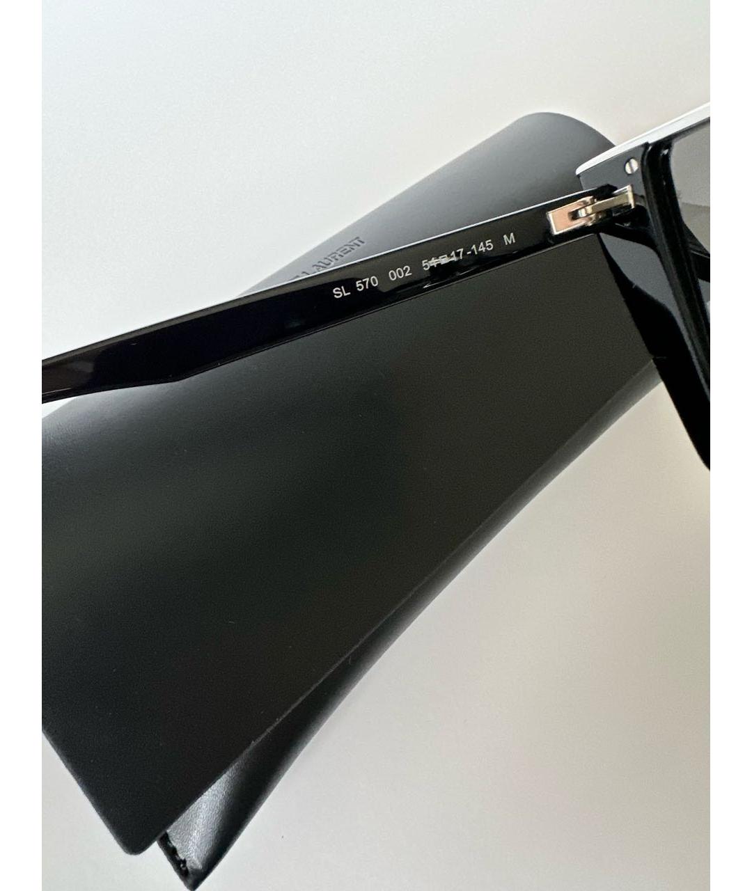 SAINT LAURENT Черные пластиковые солнцезащитные очки, фото 8