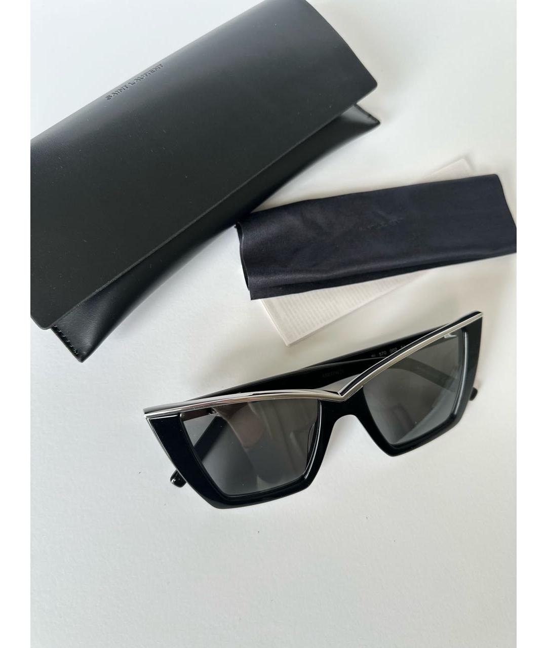 SAINT LAURENT Черные пластиковые солнцезащитные очки, фото 5