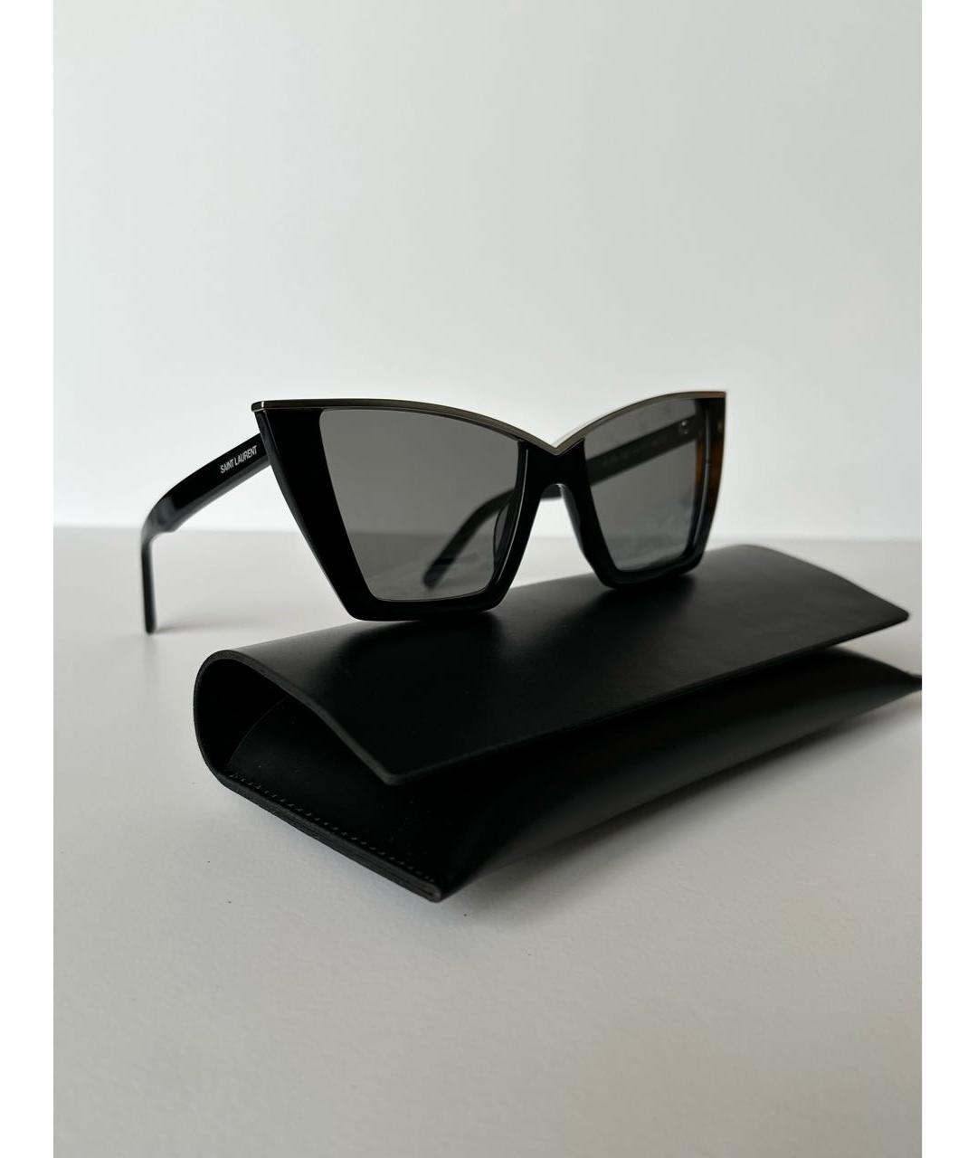 SAINT LAURENT Черные пластиковые солнцезащитные очки, фото 7