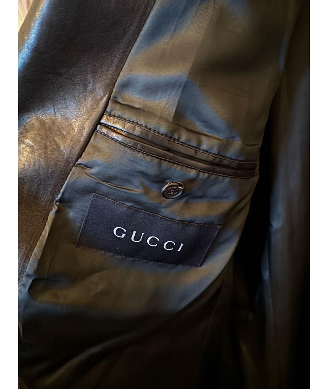 GUCCI Черный кожаный пиджак, фото 5