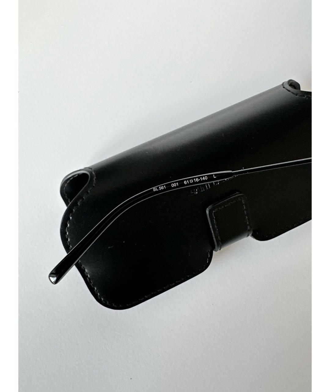 SAINT LAURENT Черные металлические солнцезащитные очки, фото 7