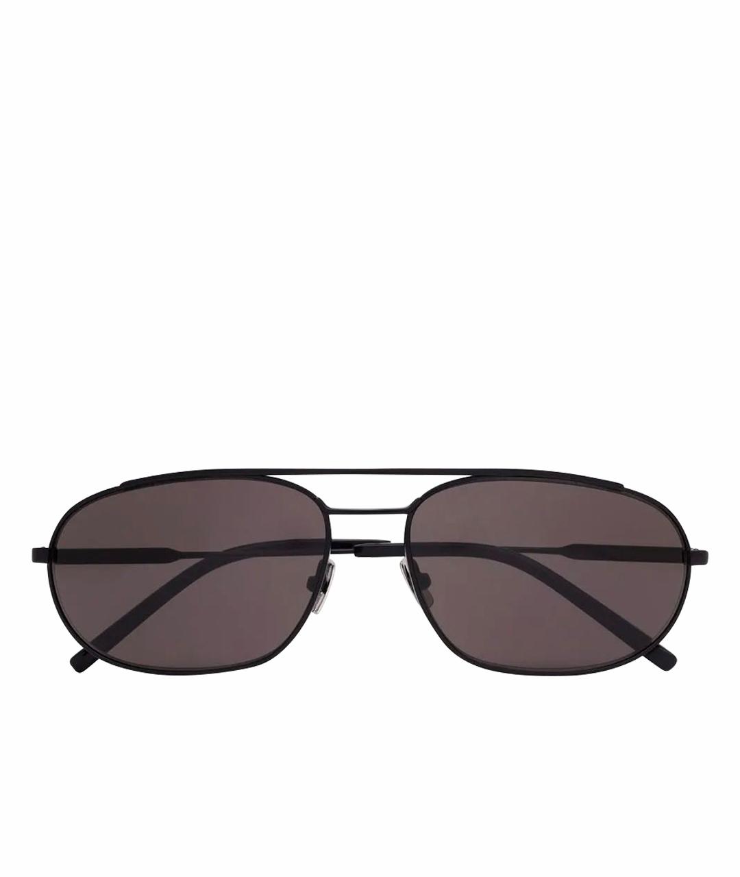 SAINT LAURENT Черные металлические солнцезащитные очки, фото 1