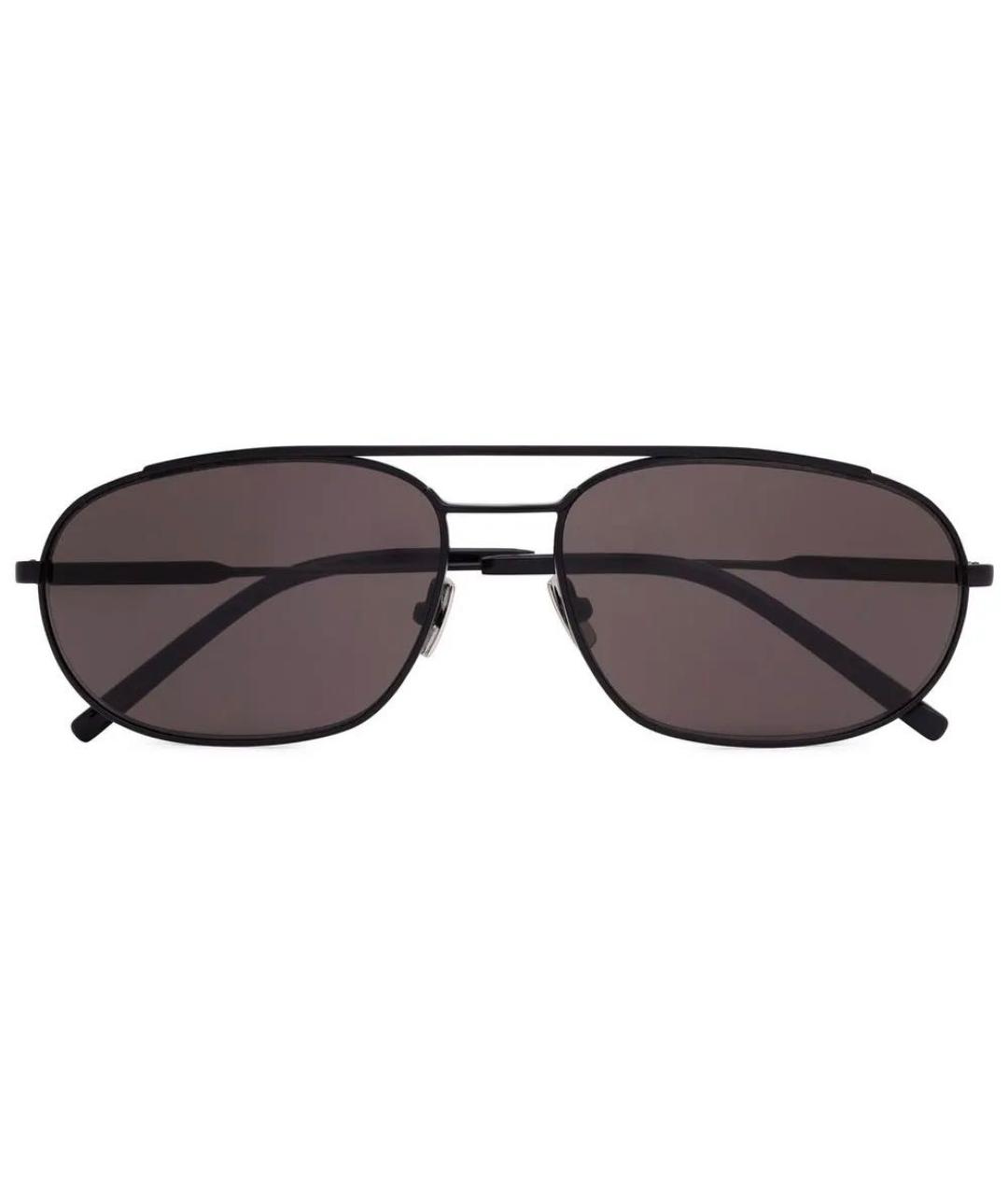 SAINT LAURENT Черные металлические солнцезащитные очки, фото 9