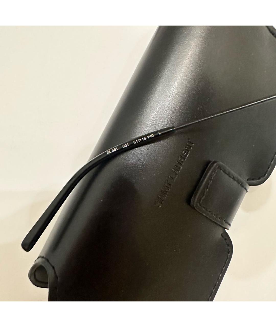 SAINT LAURENT Черные металлические солнцезащитные очки, фото 8