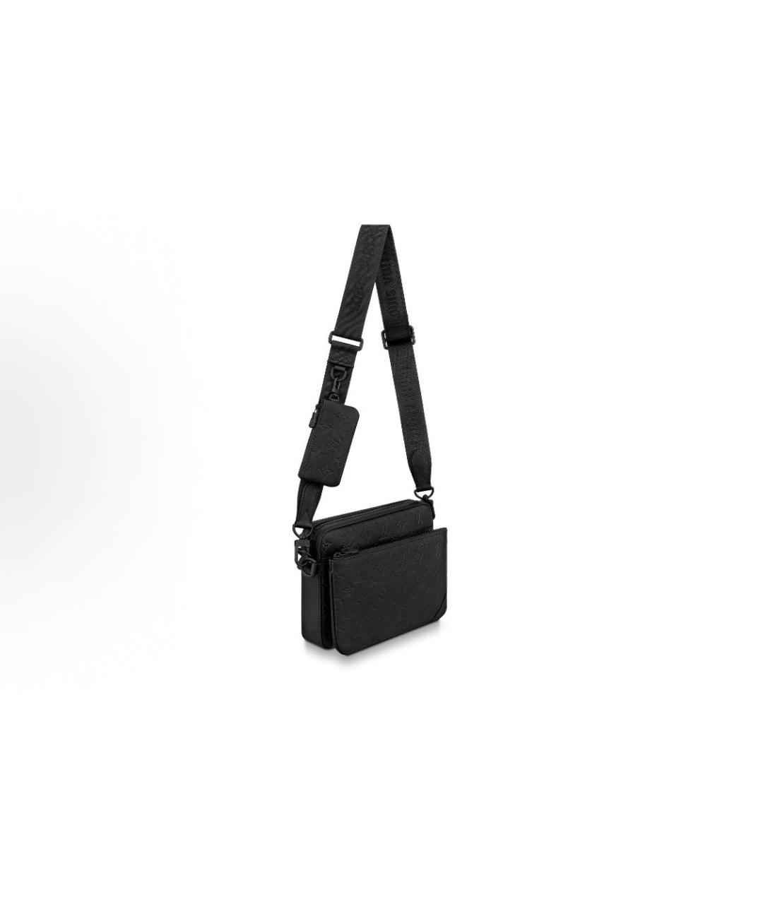 LOUIS VUITTON Черная кожаная сумка на плечо, фото 2