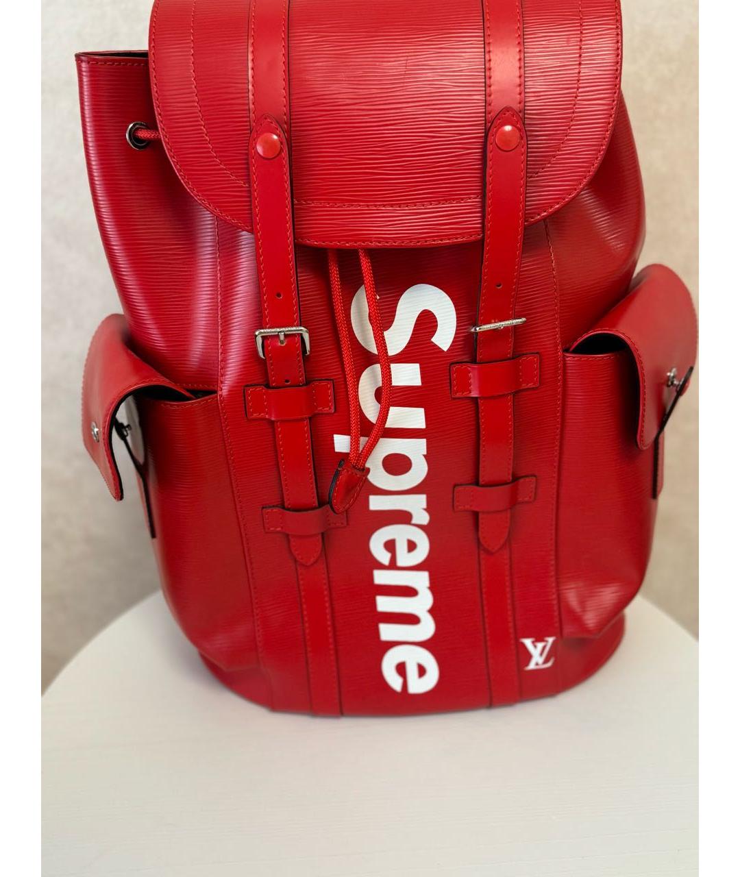 LOUIS VUITTON Красный рюкзак из искусственной кожи, фото 3