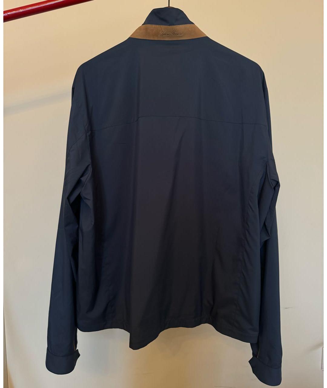 LORO PIANA Темно-синяя полиэстеровая куртка, фото 2