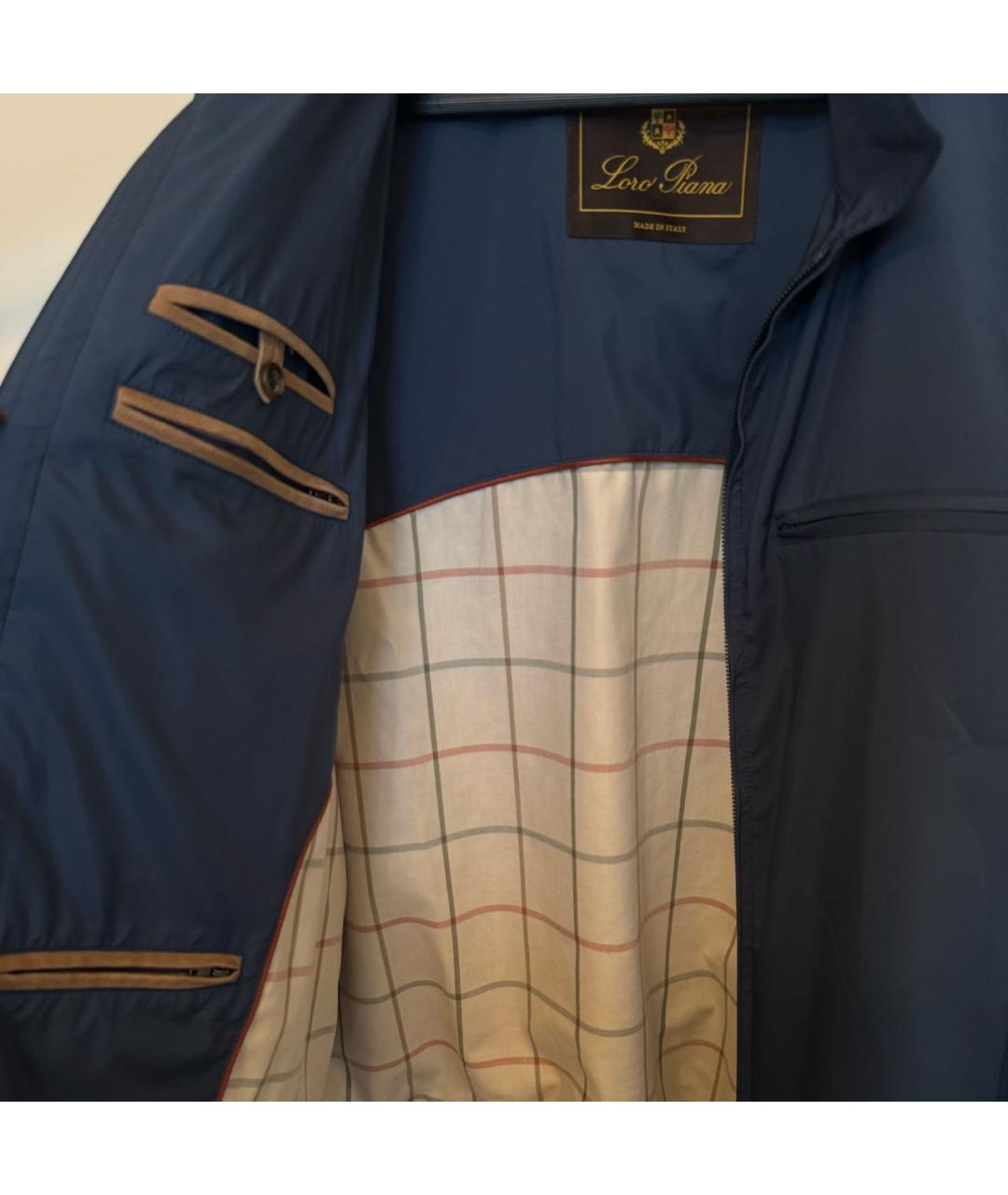 LORO PIANA Темно-синяя полиэстеровая куртка, фото 4