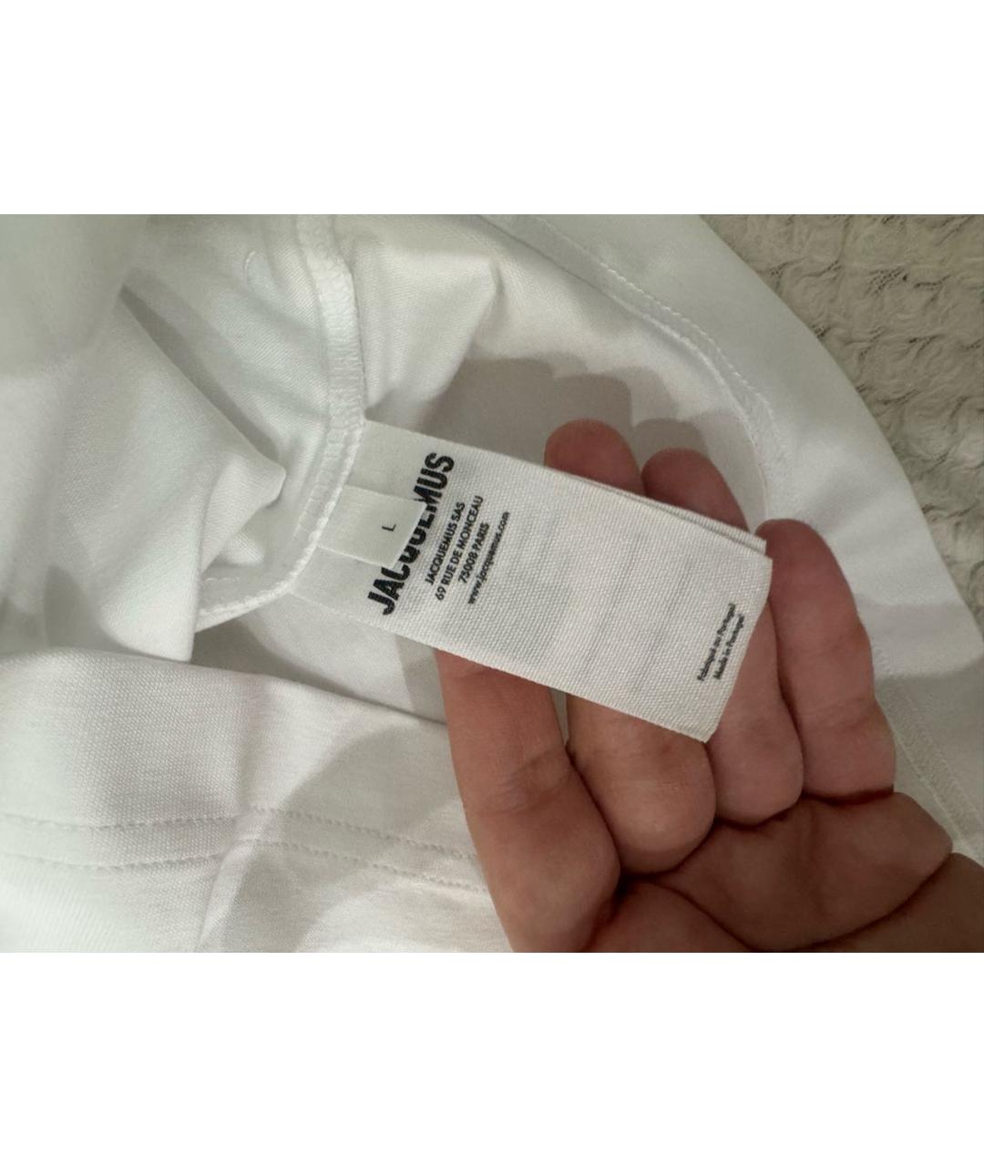 JACQUEMUS Белая хлопковая футболка, фото 3
