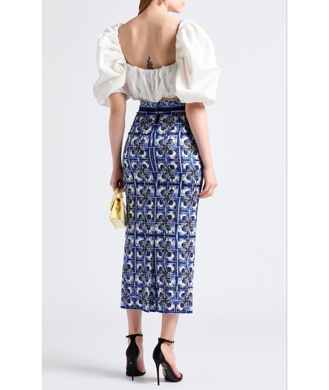 DOLCE&GABBANA Синяя юбка миди, фото 7